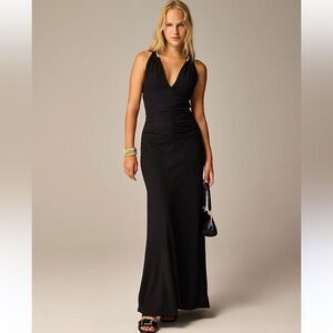 J Crew Collection Dress 4 Embellished Ruched Gown Black Holiday Party